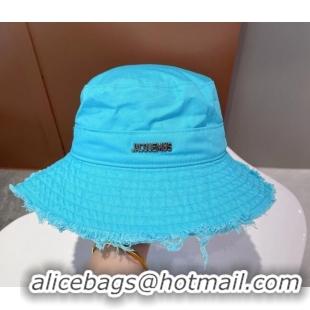 Famous Brand Jacquemus Canvas Bucket Hat 091507 Blue 2022