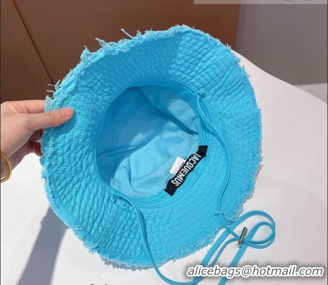 Famous Brand Jacquemus Canvas Bucket Hat 091507 Blue 2022