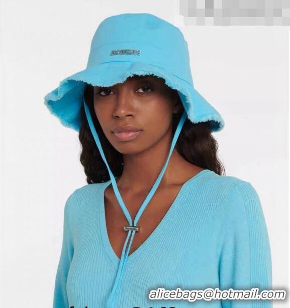 Famous Brand Jacquemus Canvas Bucket Hat 091507 Blue 2022