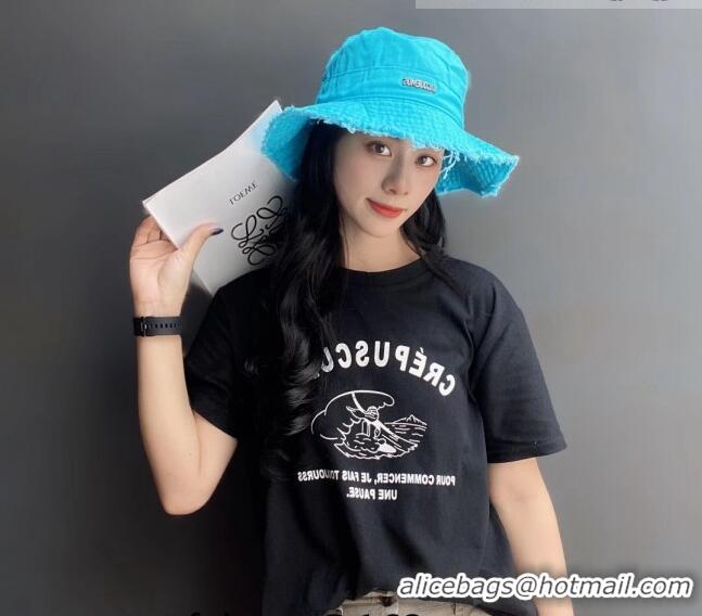 Famous Brand Jacquemus Canvas Bucket Hat 091507 Blue 2022