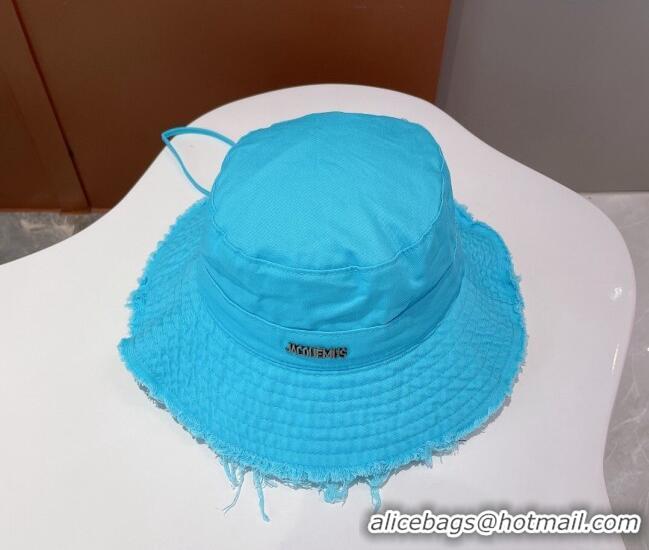 Famous Brand Jacquemus Canvas Bucket Hat 091507 Blue 2022