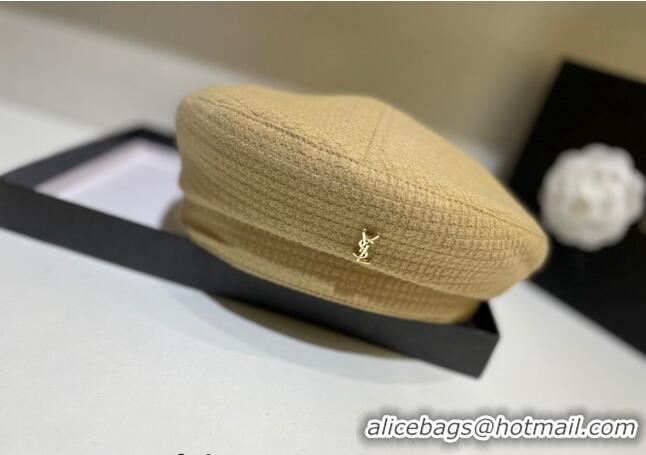 Unique Grade Saint Laurent YSL Beret Hat 091555 Beige 2022