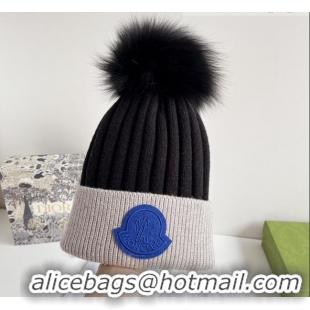 Cheapest Moncler Knit Wool Hat M101901 Grey/Black 2022