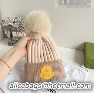 New Design Moncler Knit Wool Hat M101904 Beige 2022