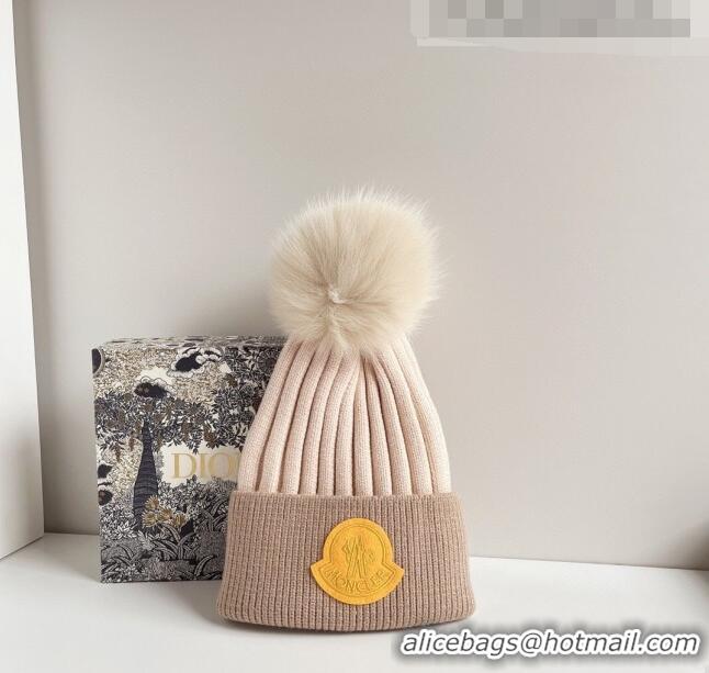 New Design Moncler Knit Wool Hat M101904 Beige 2022