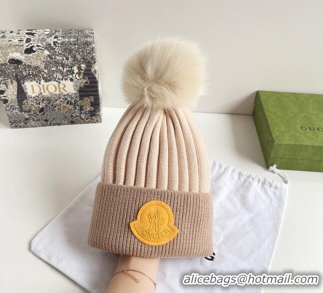 New Design Moncler Knit Wool Hat M101904 Beige 2022