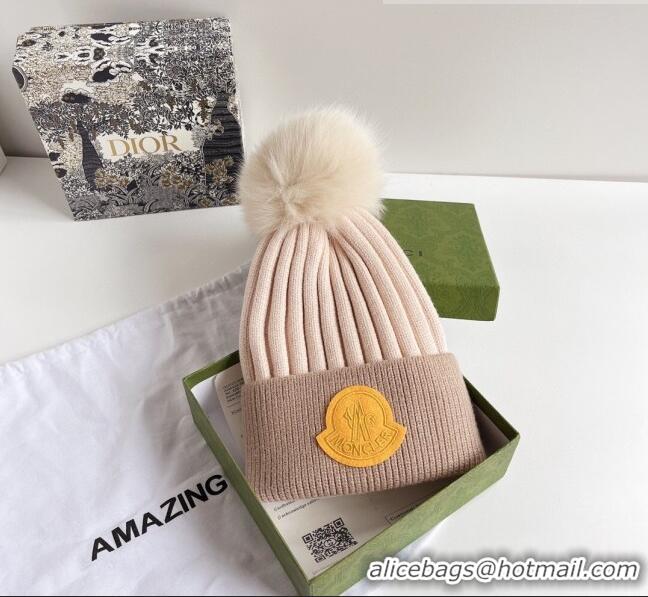 New Design Moncler Knit Wool Hat M101904 Beige 2022