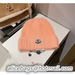 Wholesale Moncler Knit Wool & Rabbit Hair Hat M101907 Pink 2022