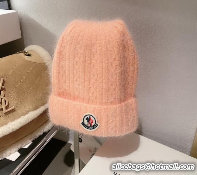 Wholesale Moncler Knit Wool & Rabbit Hair Hat M101907 Pink 2022