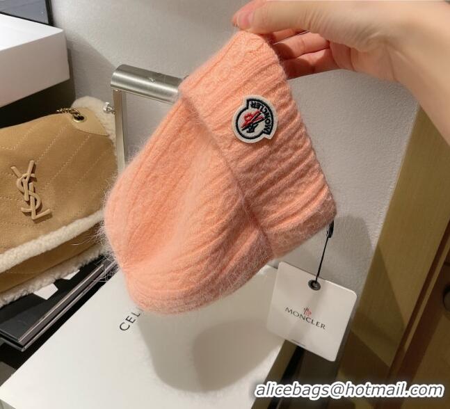 Wholesale Moncler Knit Wool & Rabbit Hair Hat M101907 Pink 2022