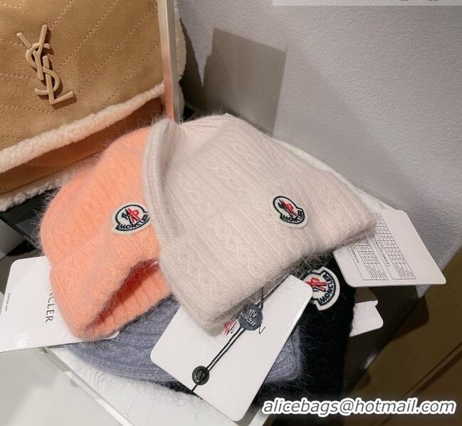 Wholesale Moncler Knit Wool & Rabbit Hair Hat M101907 Pink 2022