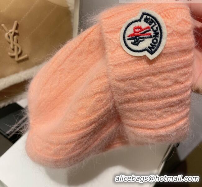 Wholesale Moncler Knit Wool & Rabbit Hair Hat M101907 Pink 2022