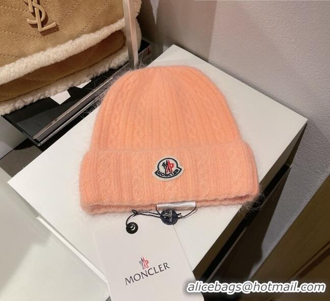 Wholesale Moncler Knit Wool & Rabbit Hair Hat M101907 Pink 2022