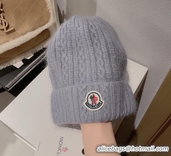 Buy Classic Moncler Knit Wool & Rabbit Hair Hat M101909 Grey 2022