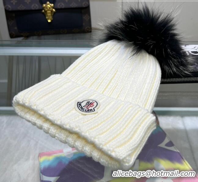 Top Quality Moncler Knit Wool Hat M101920 White 2022