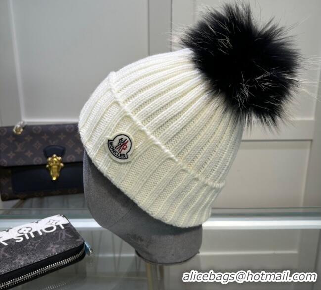 Top Quality Moncler Knit Wool Hat M101920 White 2022