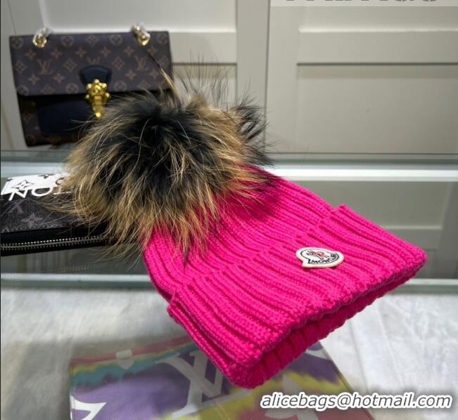 Cheapest Moncler Knit Wool Hat M101922 Rosy 2022