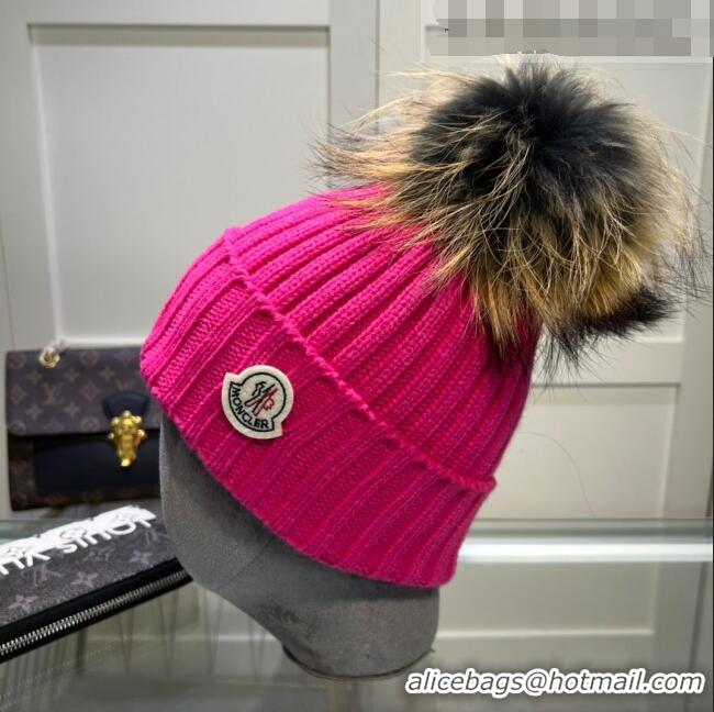 Cheapest Moncler Knit Wool Hat M101922 Rosy 2022