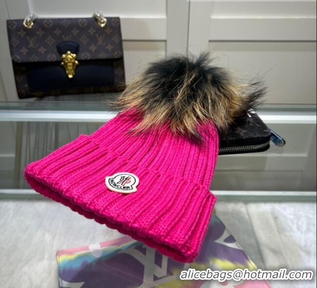 Cheapest Moncler Knit Wool Hat M101922 Rosy 2022