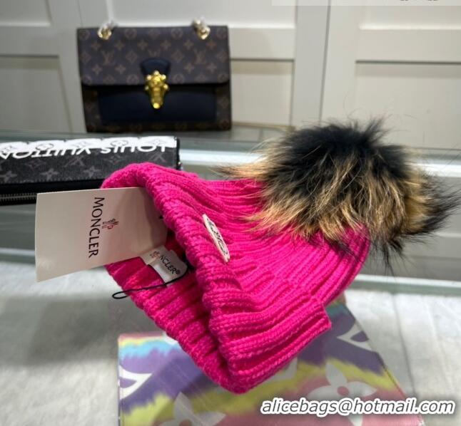 Cheapest Moncler Knit Wool Hat M101922 Rosy 2022