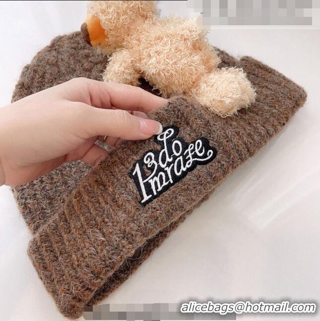 Top Quality Classic Demarzo Knit Hat with Bear D1971 Brown 2022