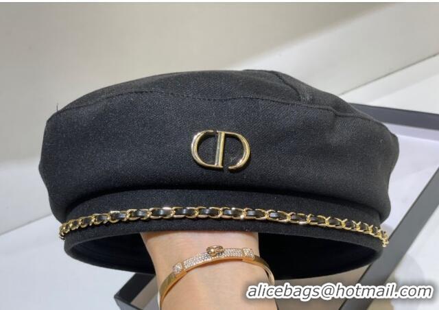 Top Quality Dior Beret Hat 1019101 Black 2022