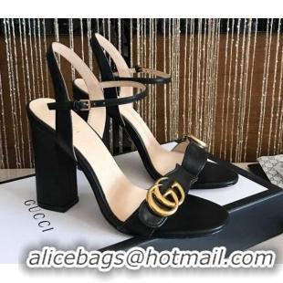 Stylish Gucci GG Leather Sandals Black 0908100