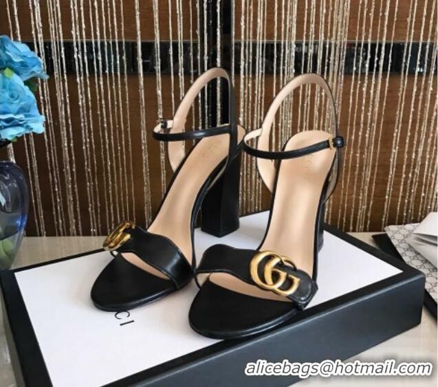 Stylish Gucci GG Leather Sandals Black 0908100