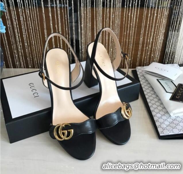 Stylish Gucci GG Leather Sandals Black 0908100