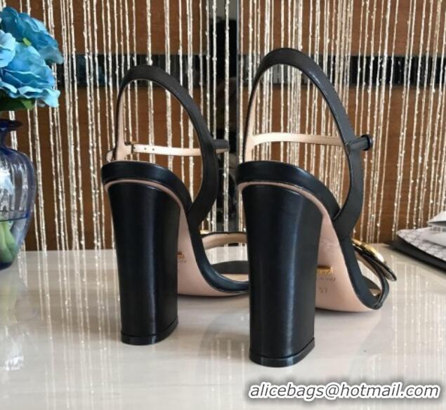 Stylish Gucci GG Leather Sandals Black 0908100