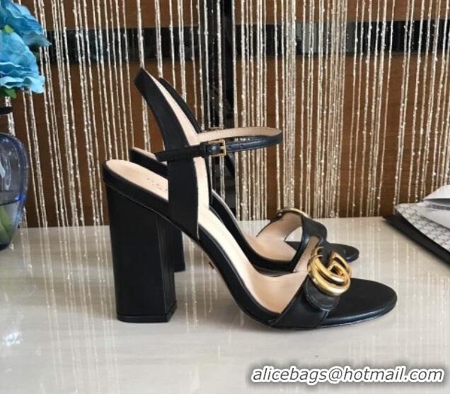 Stylish Gucci GG Leather Sandals Black 0908100