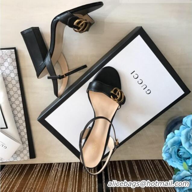 Stylish Gucci GG Leather Sandals Black 0908100