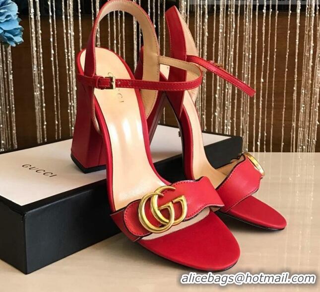 Best Price Gucci GG Leather Sandals 0908100 Red