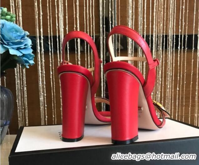 Best Price Gucci GG Leather Sandals 0908100 Red