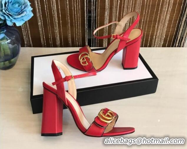 Best Price Gucci GG Leather Sandals 0908100 Red