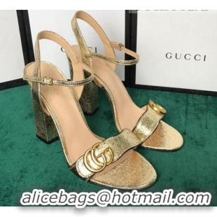 Good Product Gucci GG Leather Sandals 0908100 Gold