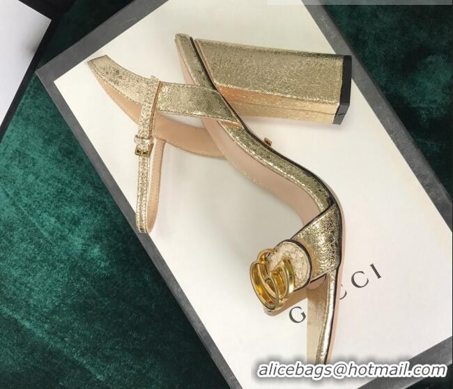 Good Product Gucci GG Leather Sandals 0908100 Gold