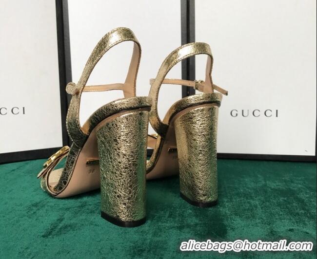 Good Product Gucci GG Leather Sandals 0908100 Gold