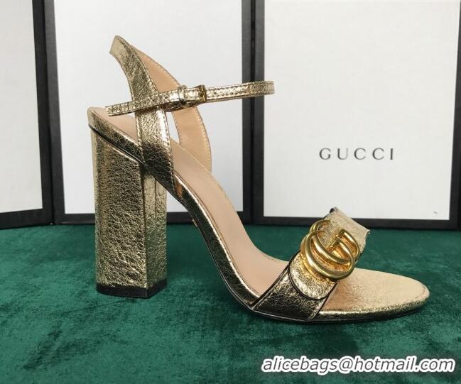 Good Product Gucci GG Leather Sandals 0908100 Gold