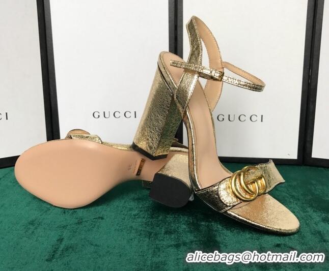 Good Product Gucci GG Leather Sandals 0908100 Gold