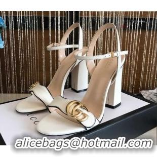 Duplicate Gucci GG Leather Sandals 0908100 White