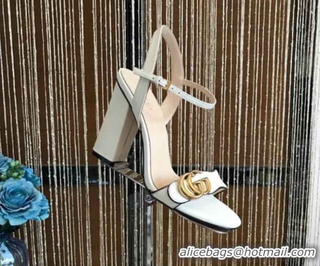 Duplicate Gucci GG Leather Sandals 0908100 White