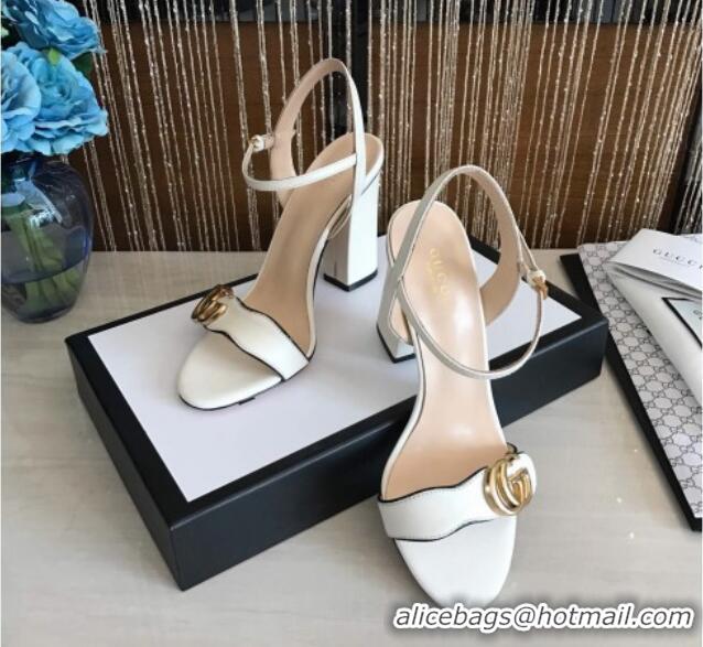 Duplicate Gucci GG Leather Sandals 0908100 White