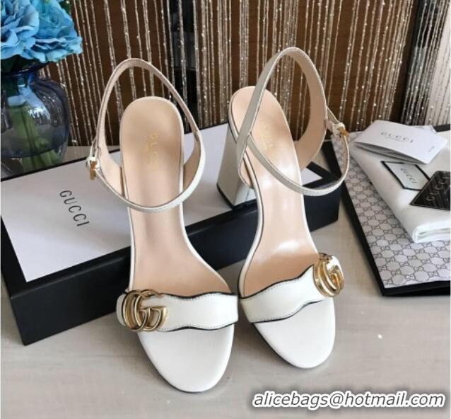 Duplicate Gucci GG Leather Sandals 0908100 White