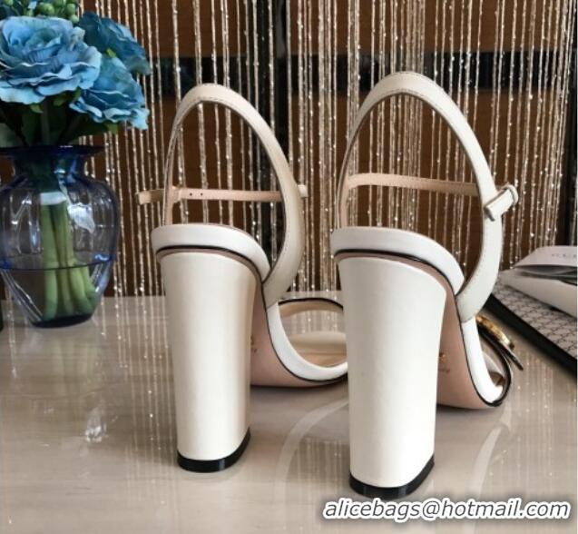 Duplicate Gucci GG Leather Sandals 0908100 White