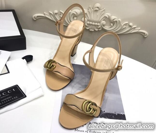 Luxury Gucci GG Leather Sandals 0908100 Apricot