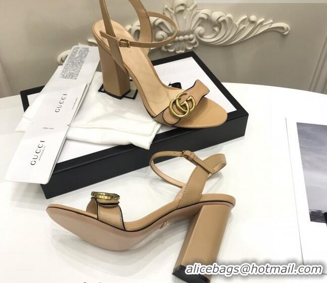 Luxury Gucci GG Leather Sandals 0908100 Apricot