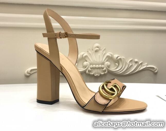 Luxury Gucci GG Leather Sandals 0908100 Apricot