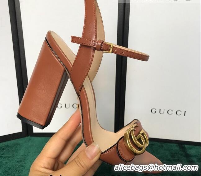 Lowest Price Gucci GG Leather Sandals Brown 0908105