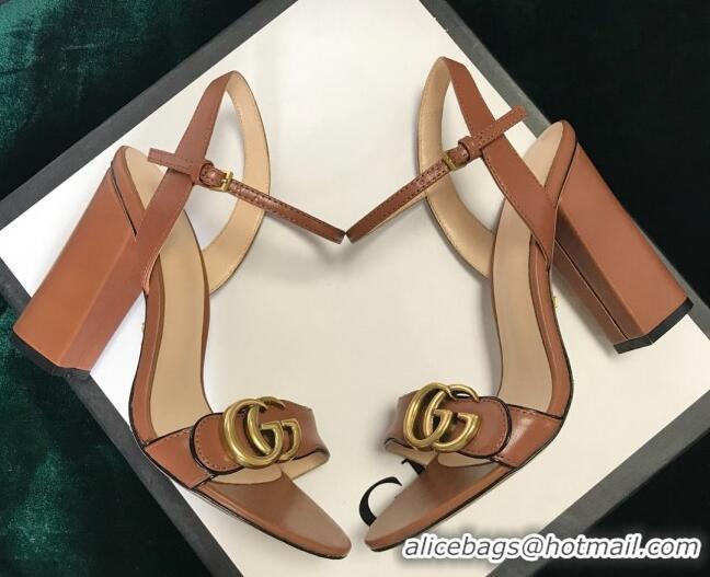 Lowest Price Gucci GG Leather Sandals Brown 0908105